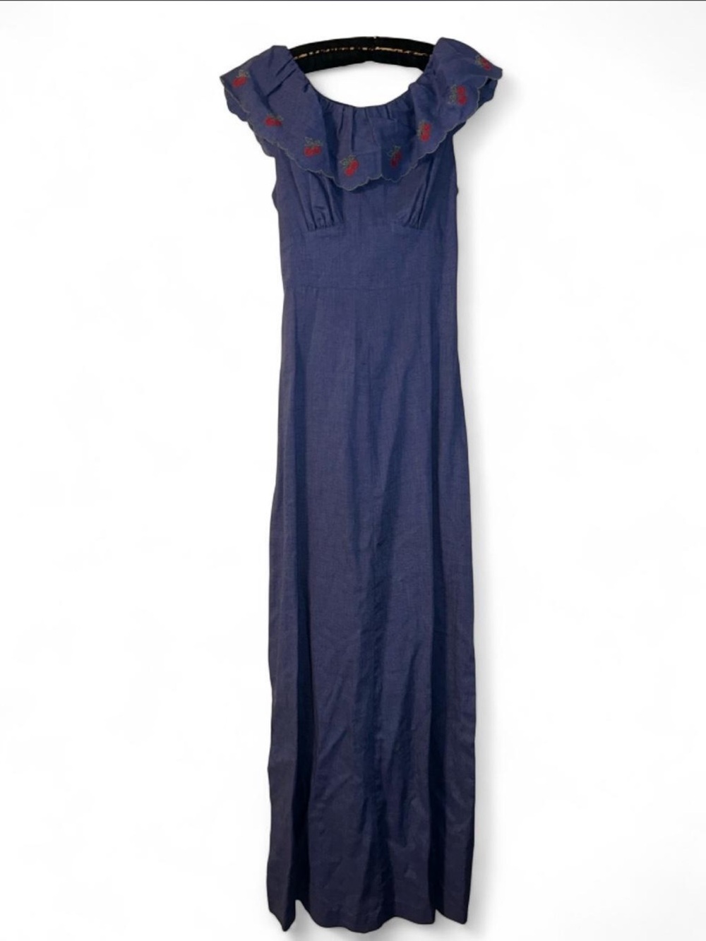 🍒 VINTAGE 1970s NANCY B OF CALIFORNIA CHERRY MAXI DRESS 🍒